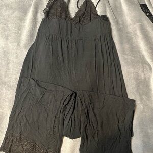 Victoria's Secret Black Lace Chemise sleep romper. Great shape